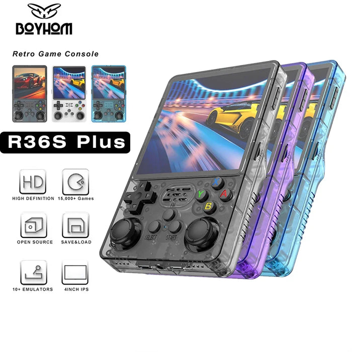 R36 PLUS Handheld Console — 20,000+ Games on a 4" Big Screen