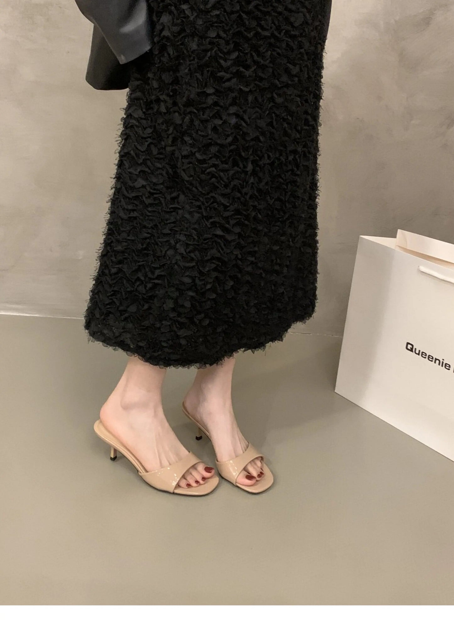 2026 Summer New Brand Women Slipper Fashion Open Toe Slip on Slides Ladies Elegant Thin High Heel Dress Pumps Slides 524