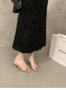 2026 Summer New Brand Women Slipper Fashion Open Toe Slip on Slides Ladies Elegant Thin High Heel Dress Pumps Slides 524