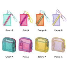 Trousse de maquillage en filet pour femme, joli petit sac de rangement pour rouge à lèvres, câbles de données, clés, écouteurs, pochette carrée pour articles de toilette