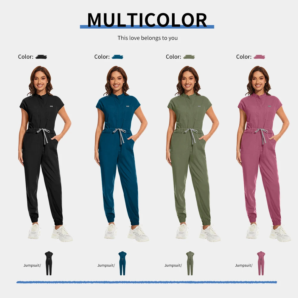 Medical Jumpsuits Scrubs Nurse Uniforms Women Men Nursing Workwear Beauty Salon Work Clothes Pet Clinic Surgical Scrubs Uniforms