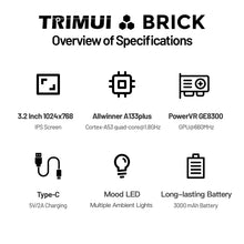 AMPOWN Trimui BRICK Portable Retro Handheld Game Players 3.2'' IPS Screen Emulator Video Games Consoles Linux System Allwinner