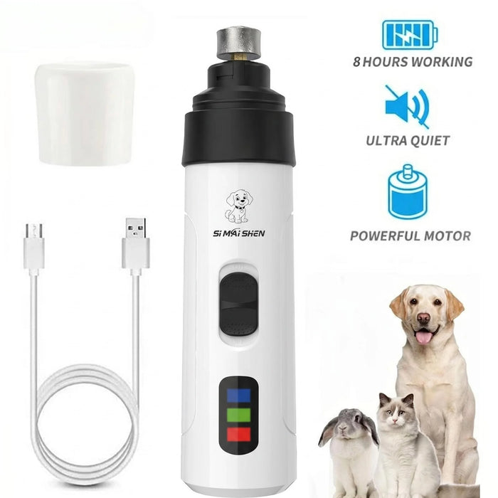 Lime à ongles pour chien indolore, rechargeable par USB, coupe-griffes électrique silencieux pour animaux, outil de toilettage pour pattes de chien et chat