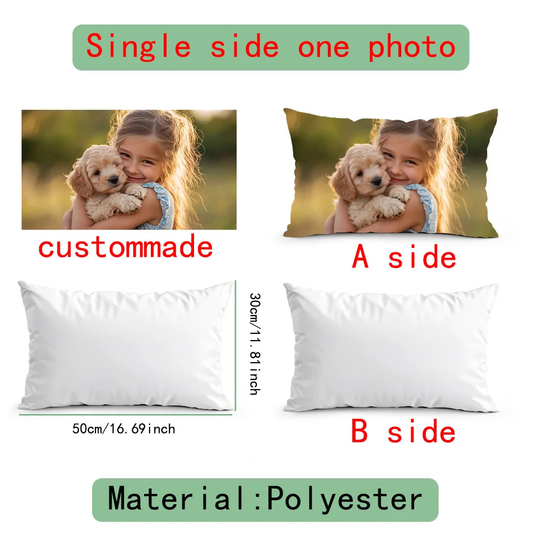 Custom Picture Printed Cushion Cover Pet Personal Life Photos Pillow Cover Custom 100% Polyester Pillowcases In Various Sizes