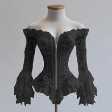 Off Shoulder Lace Blouse For Women Hollow Out Irregular Hem