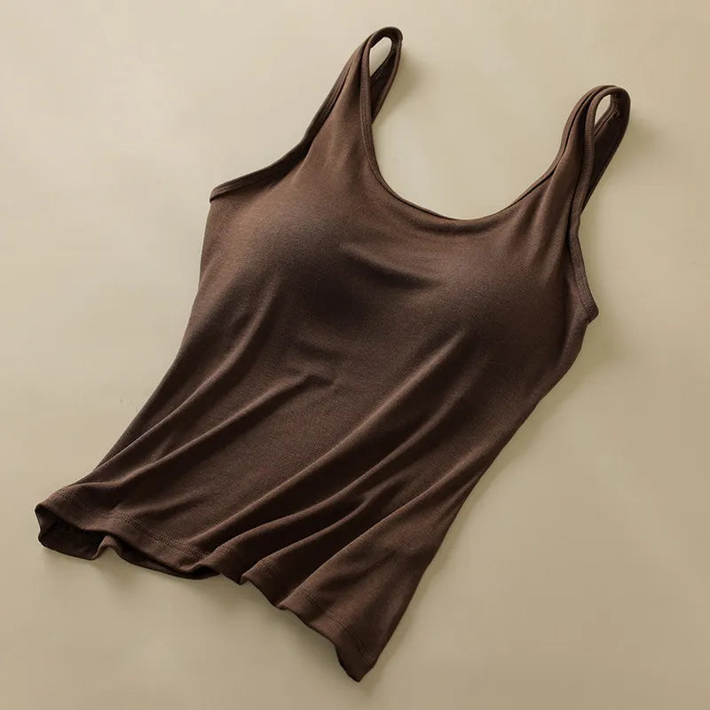 Womens Camisole With Built In Bra Tank Top For Layering
