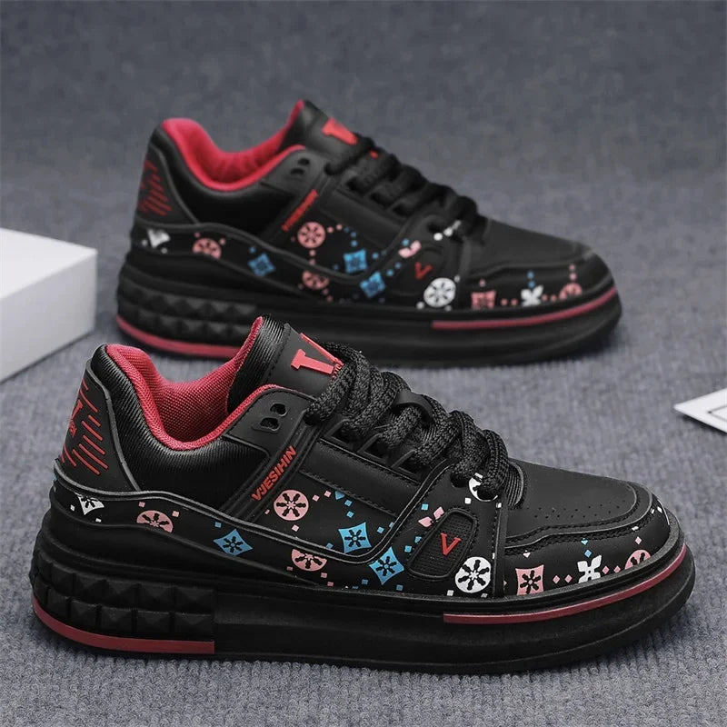 Sneaker Casual Men Designer Easy Matching Board Shoes Fashion Microfiber Leather Breathable Height Increased Flat Platform Shoes
