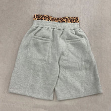 Summer American High Street Fashion Leopard Print Letter Patchwork Double Waistband Shorts Y2K HipHop Loose Straight Rock Slacks