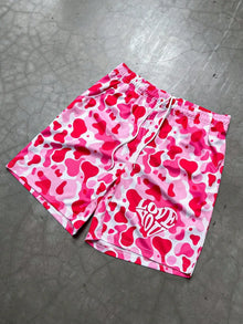 2026 Summer New Men's Shorts with 3D Heart Pattern Print - Street Casual Fashion Comfortable Breathable Lightweight