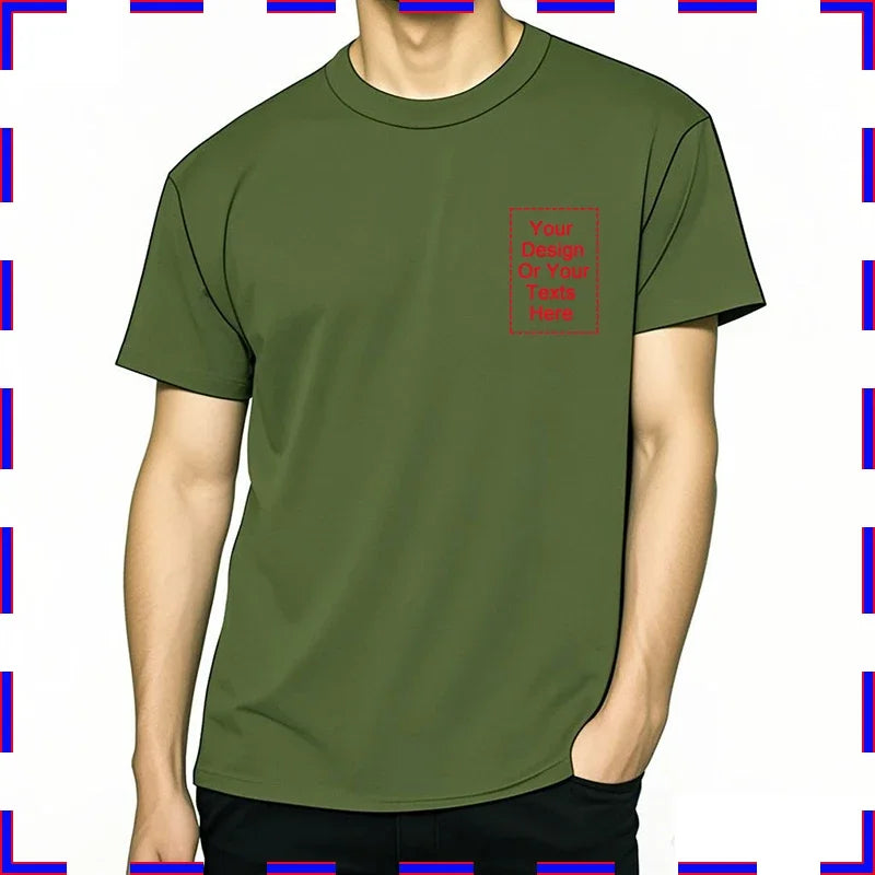 Design Your Own Oversized T-shirt for Men Custom Graphic Blank Cotton Personalized Message Tshirt Loose Fit Tops Gift Your Logo