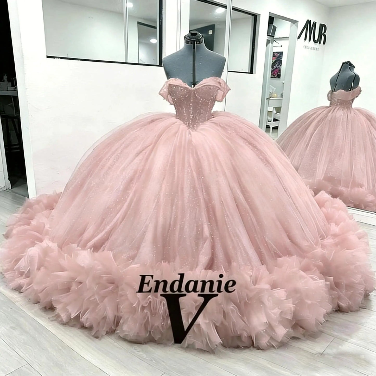 Vendanie Princess Sweetheart Ball Gowns Quinceanera Dresses for Girls Off the Shoulder Lace up Vestido De Quinceanera Customized