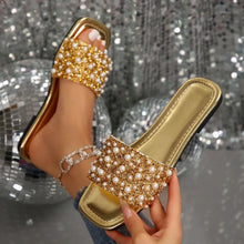 Women Slippers Rhinestone Flat Sandals Fashion Crystal Summer Slippers Comfort Non Slip Beach Shoes Women Flats Slides Women