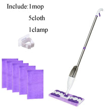 Portable Home Use Spray Mop 360 Degree Rotation Wet And Dry  Towel Clip Design Removable Water Tank  Large Panel Lazy Mop