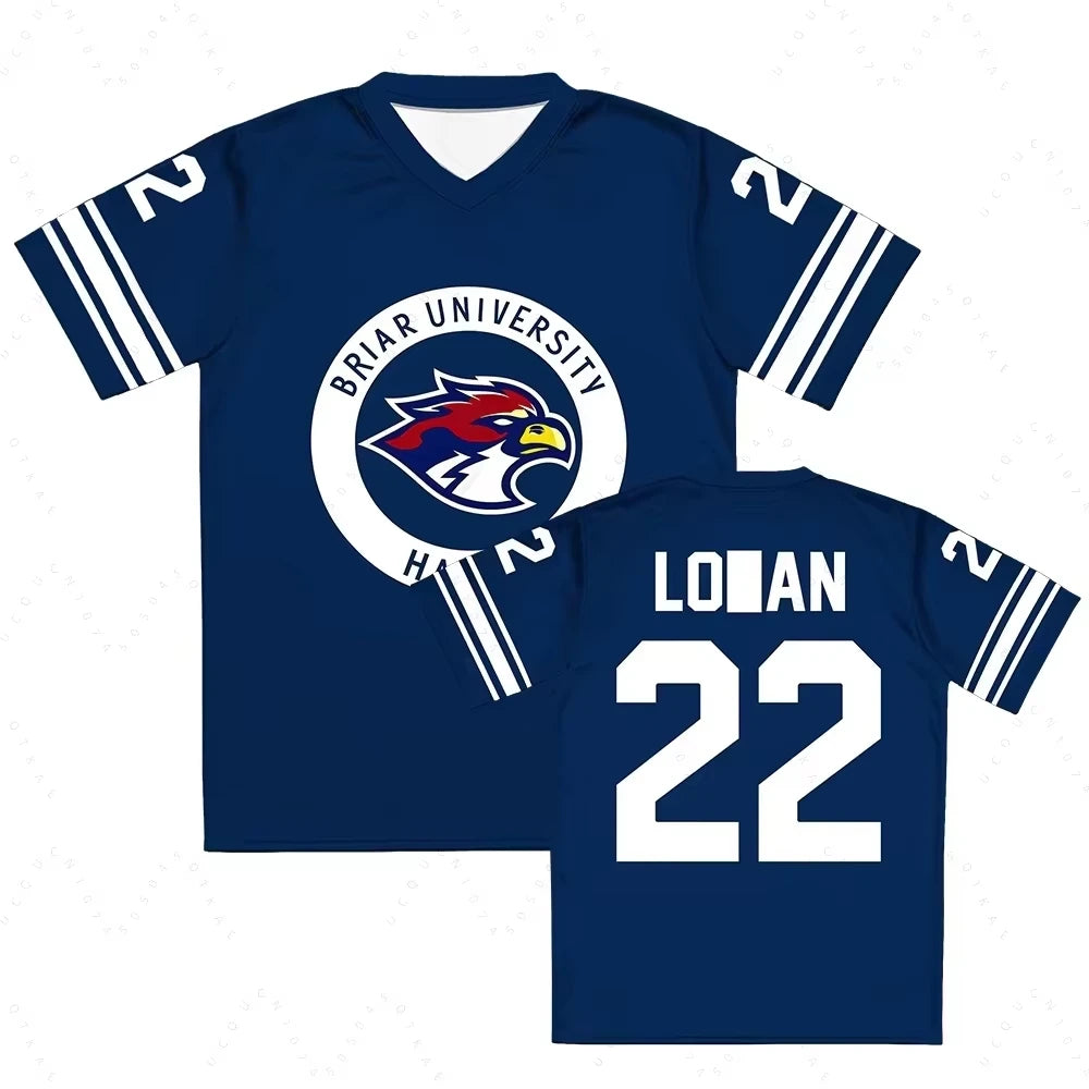 Off Campus Briar University Jersey Graham 44 22 DI LAURENTIS 66 Tucker46 T-shirt V-neck Short Sleeve Men Women Tees 3D Print Top