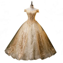 Elegant Womens Luxury Wedding Dress One Collar Puff Skirt