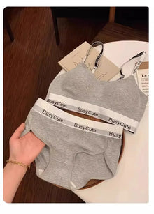 Sports Style Thin Underwear Set with a Collection of Accessory Breasts, No Steel Ring Underwear, And Two-Piece Underwear