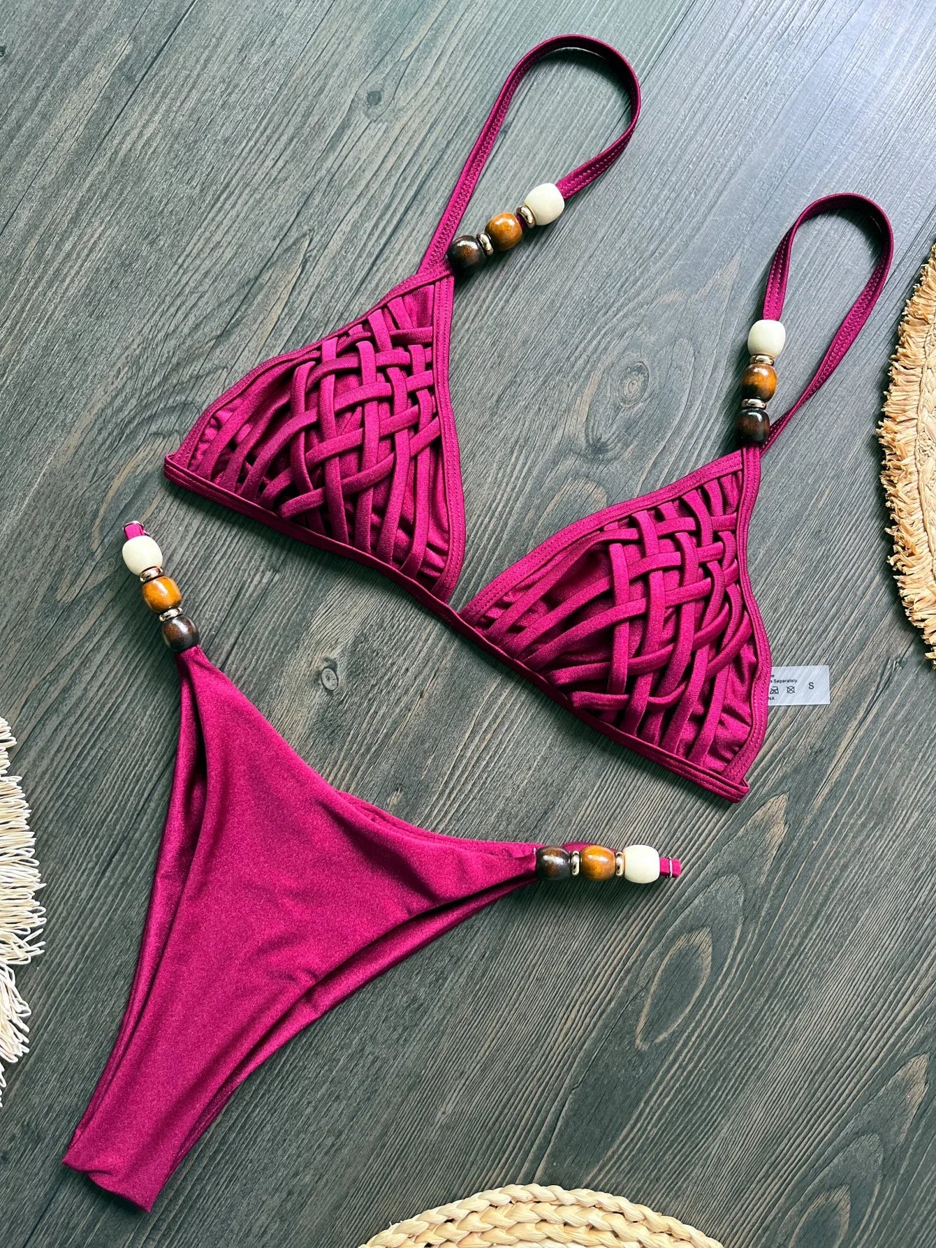 Pearls Strap Bikini Set Women Push Up Brazilian Swimsuit