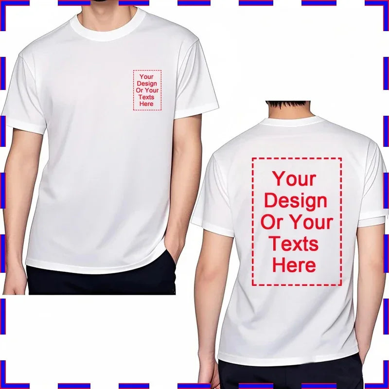 Customized Tee Shirt Your Text Here Premium Cotton Comfortable Men Tshirt Bigger Size O Neck Fashion Perfect Gift summer tees