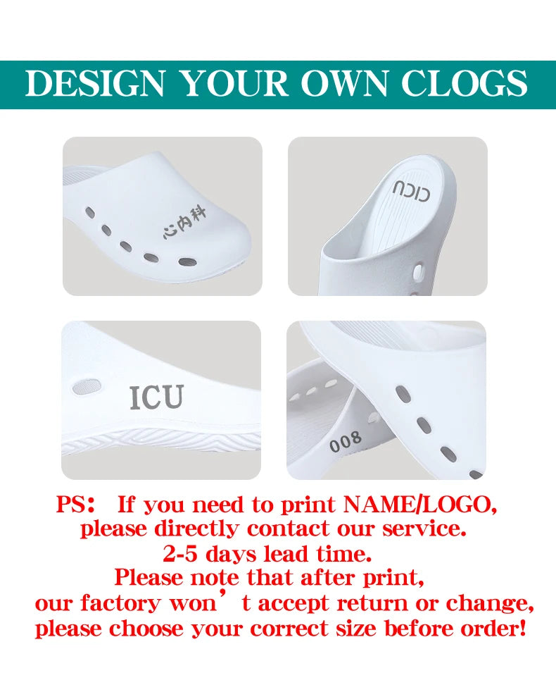 Doctor Scrub Clogs Light Nurse Slippers Medical Shoes Non-slip Dentist Surgical Shoes Soft Pet Hospital Scrub Clogs X09-05