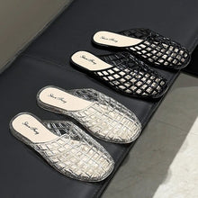 Women's slippers summer breathable women's cool sandals summer sparkling flat hollow out versatile hooded cool sandals for women