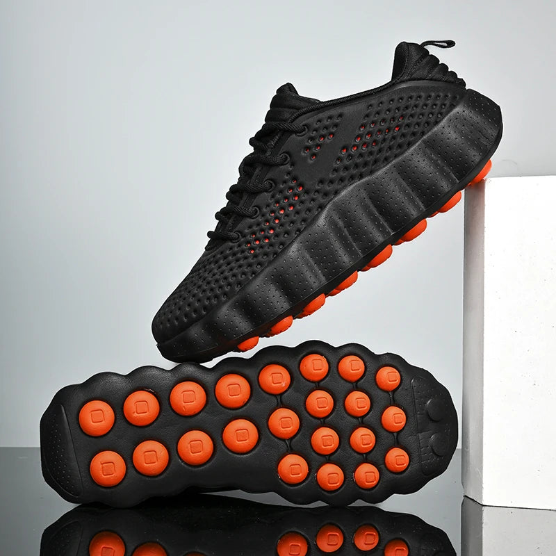 Men Breathable Running Sneaker Platform Walking Shoes Massage Sole Non Slip Lightweight Woman Outdoor Daily Fitness Casual Shoes
