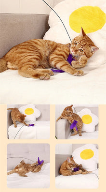 Suction Cup Cat Teaser Stick Bite Resistant Feather Bell Interactive Toys for Cats Replacement Head Kitten Energy Pet Supplies