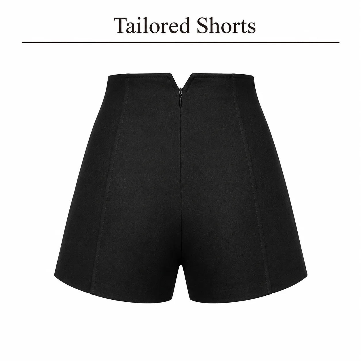 Women Black High Waist Wide Leg Elastic Streetwear Shorts