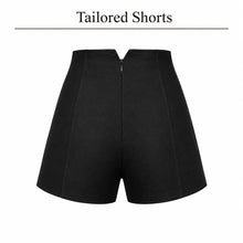 Women Black High Waist Wide Leg Elastic Streetwear Shorts