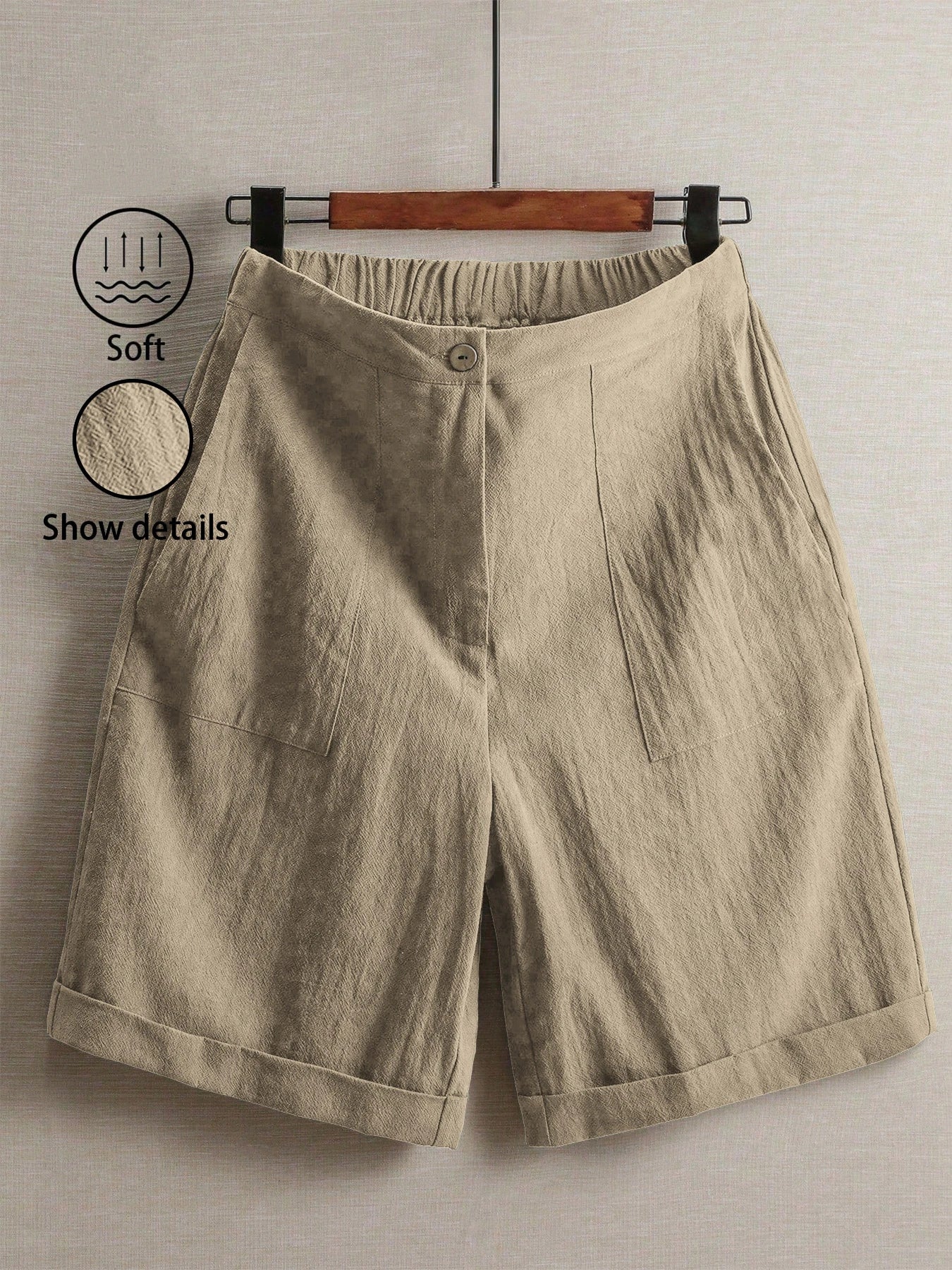 Summer women's thin five-point pants, wide-leg casual straight-leg high-waisted women's pants, fashionable outdoor sports pants