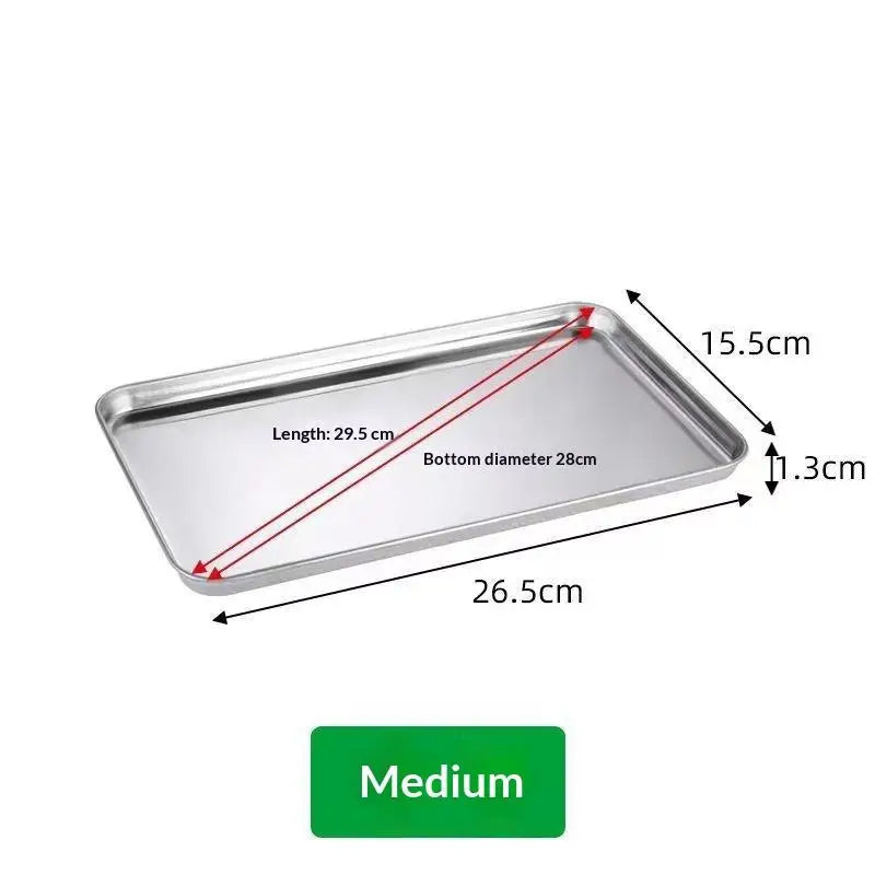 ☭Rectangular Stainless Steel Baking Sheets - Professional Oven Safe Trays for Cooking, Baking and Meal Prep