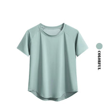 DRUR Yoga Tops Womens Breathable Quick Dry Short Sleeve Tee
