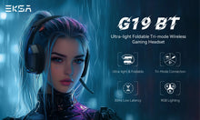 EKSA 2.4GHz Wireless Gaming Headphones With Mic USB/Type C Ultralight Foldable Over-Ear Bluetooth Headset Gamer For PC/PS5/Xbox