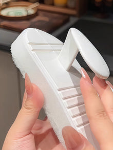 Brosse de nettoyage à manche flexible, éponge récurante pliable pour les zones difficiles d'accès de la cuisine et de la salle de bain, évier, carrelage, baignoire