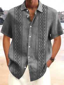 The 2025 summer new men's short-sleeved shirt is a casual and fashionable 3D printed streetwear