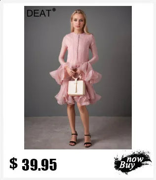 DEAT Fashion Shoulder Sequin Mesh Diamond Suspender Dress Women's Slim Fit High Waist Ankle-length Dresses New 7A846