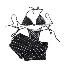 3Pcs/Set Fashion Summer Dot Bikinis Set Casual Beachwear Women Swimsuit Elegant Swimwear Beach