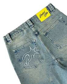 Vintage Y2k Men Women Harajuku Short Jeans Washed Embroidery American Retro Man Denim shorts Summer Loose Hip Hop Streetwear