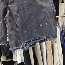 Mens Saint Distressed Denim Shorts Splashed Ink Wash Multi Pocket Loose Casual Streetwear Shorts
