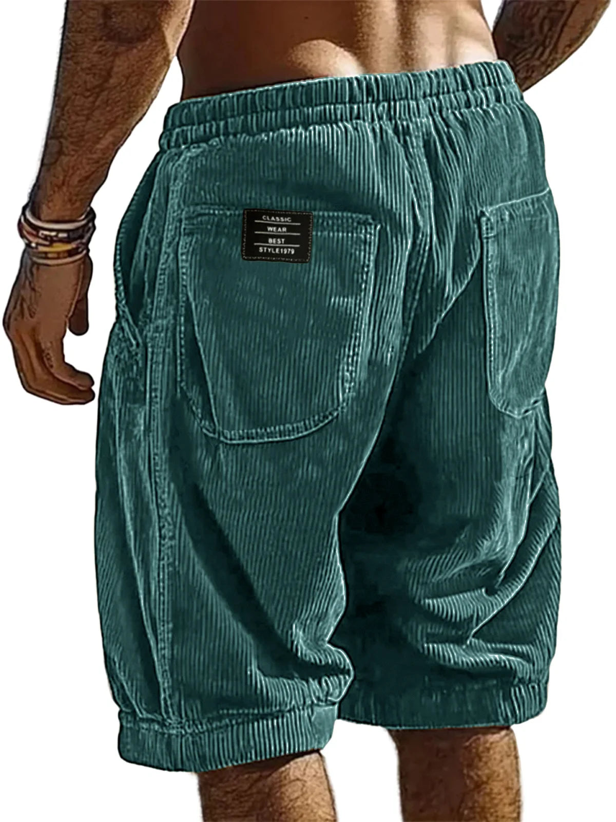 2026 New Men's Retro Corduroy Casual Shorts Men Fashion Solid Sweatpants Harajuku Corduroy Short Pants New Men Clothing Roupas