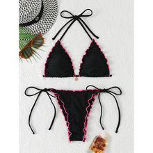 Triangle Bikini Set For Women Lace Up Two Piece Swimwear