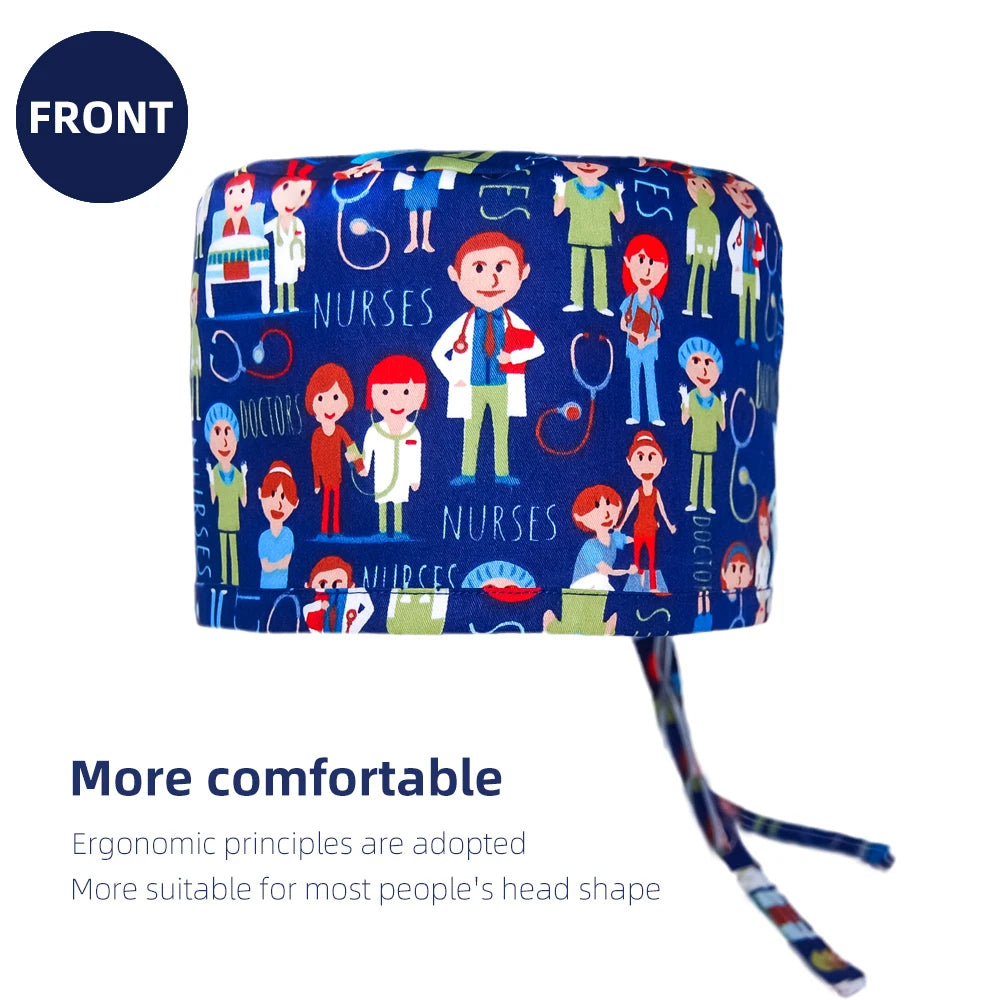 New printed scrub cap for Anesthesiologist cotton Anaesthesia medical nursing hats woman man surgical caps operating room hat