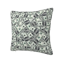 Custom Fashion Giant Money 100 Dollar Bills Cushion Cover 45x45cm Soft European Pillow for Car Square Pillowcase
