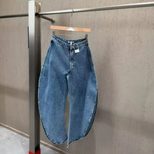 2026 New Model Round-neck Sleeveless Waist-cinching Puffy Top , Split Balloon Denim Pants，buy Separately