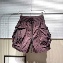 Men Shorts Summer Outdoor Glossy Cool Feeling Quick Dry Wide Leg Pants Functional Wind Large Pockets Trendy Men Workwear Shorts