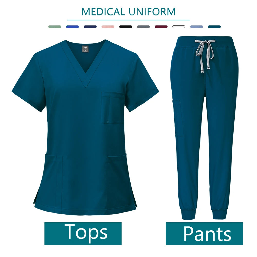 Health Services Medical Shirt Pants Sets Fashion Doctor Nurse Surgical Gown Professional Beauty Salon Scrub Medical spa Uniforms