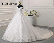 Y&M Novias Off Shoulder Plus Size Vestido De Noiva 2026 New Wedding Dress Train or Floor Customized large Bridal Tulle Mariage