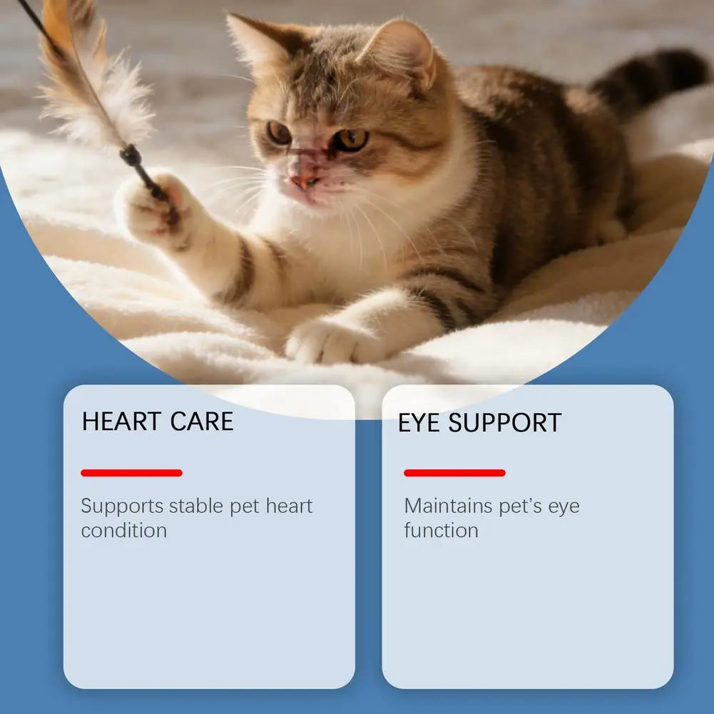 Cat Taurine Powder Supplement Eye & Heart Health Support, Essential Feline Nutrition Natural Pet Vitamins for Kittens Adult Cats