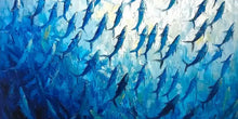 Abstract Blue Sea Fish Canvas Painting Nordic Art Graffiti Large Size Posters Print Modern Living Room Home Decoration Picture