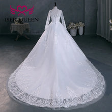 Customized Beaded Pretty Lace Appliques Wedding Dress A line  Long Sleeves V neck Plus Size Wedding Dresses For Women WX0303