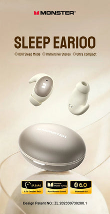 Monster Passive Noise Canceling Sleep Earphone Bluetooth 6.0 Sleep Earbuds for Side Sleepers Hifi Stereo TWS Wireless Headphone